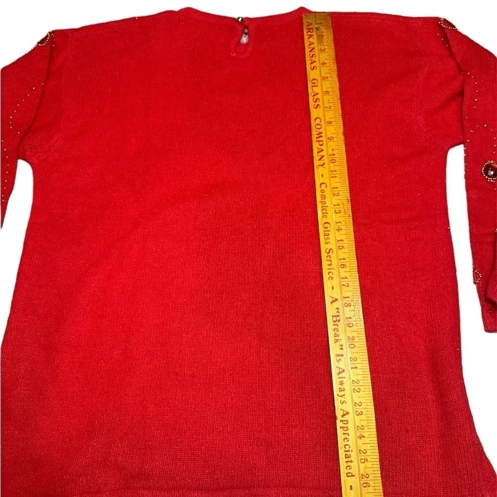 Vintage I.B. Diffusion Sweater Size‎ 2X Red Bling Silk Blend 90s